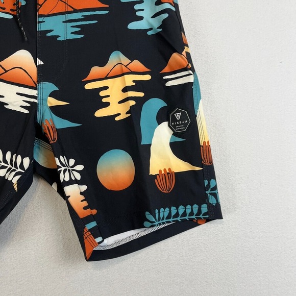 VISSLA Mens 32 Board Short Swim Trunks Upcycled Beach Stretch Casual 9" Colorful - Picture 6 of 8